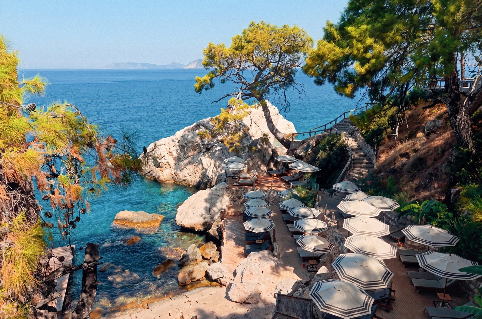 Rups from above, between the pines ve the sea